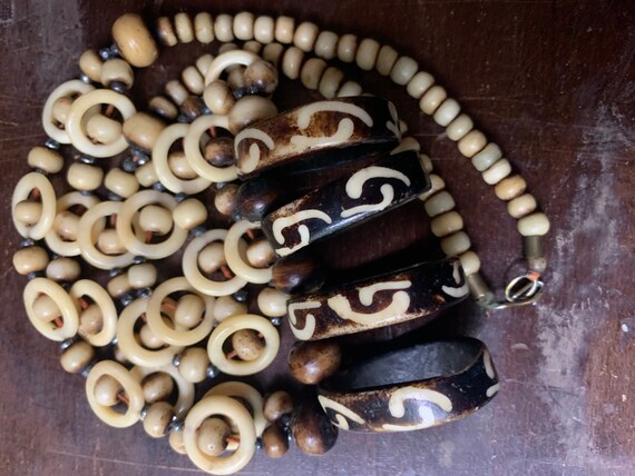 Vintage Batik Bone Necklace - image 2