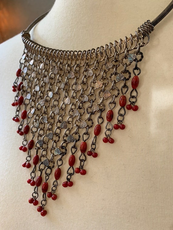 Gorgeous Beaded Bib Style Vintage Necklace