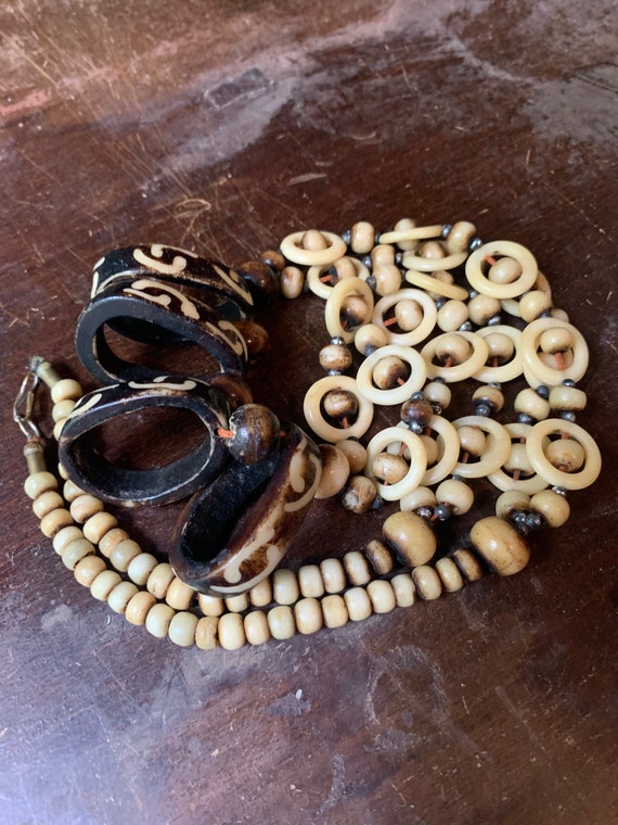 Vintage Batik Bone Necklace - image 6