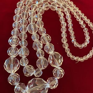 Two Vintage Clear Lucite Necklaces
