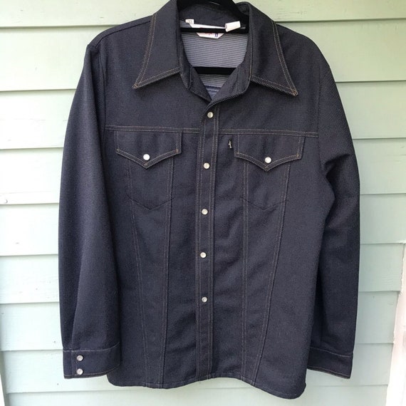 Vintage Levi’s Polyester Western Snap Shirt Top 70