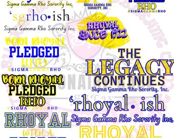 Sigma Gamma Rho Digital PNG Files | 14 Unique Designs | Sorority Graphics for Print, Crafts & More | Instant Download with PDF Instructions