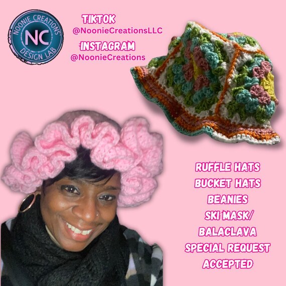 Handmade Crochet Granny Square Bag and Ruffle Hat Set - Etsy  display picture 1