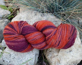 DESTASH Hand dyed self striping wool yarn Dundaga 6/1 gradient latvian wool yarn