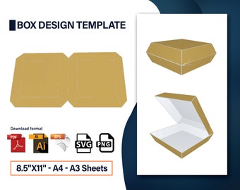pix Printable Burger Box Template Pdf burger box etsy