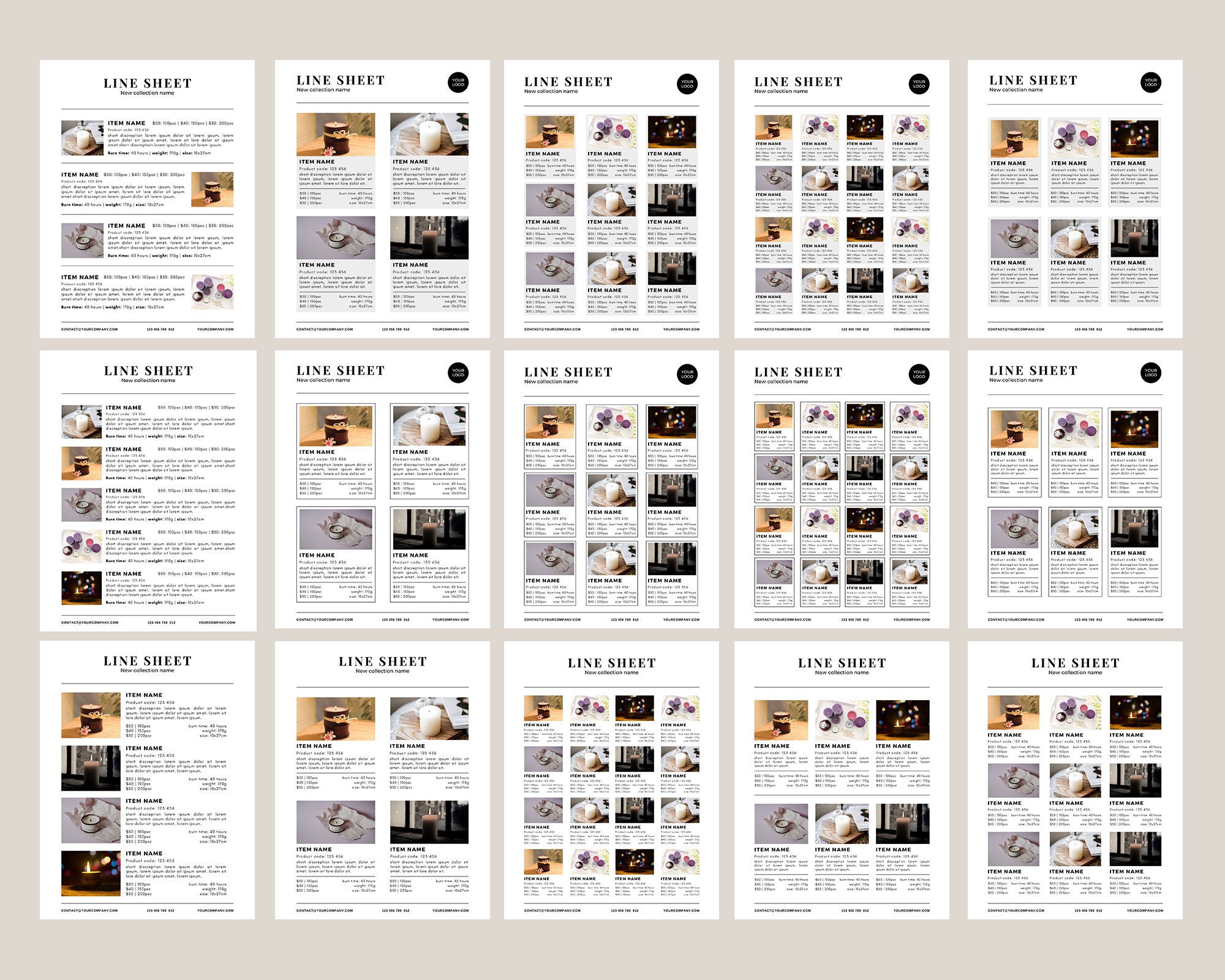 Line Sheet Template wholesale catalog template product sales Etsy