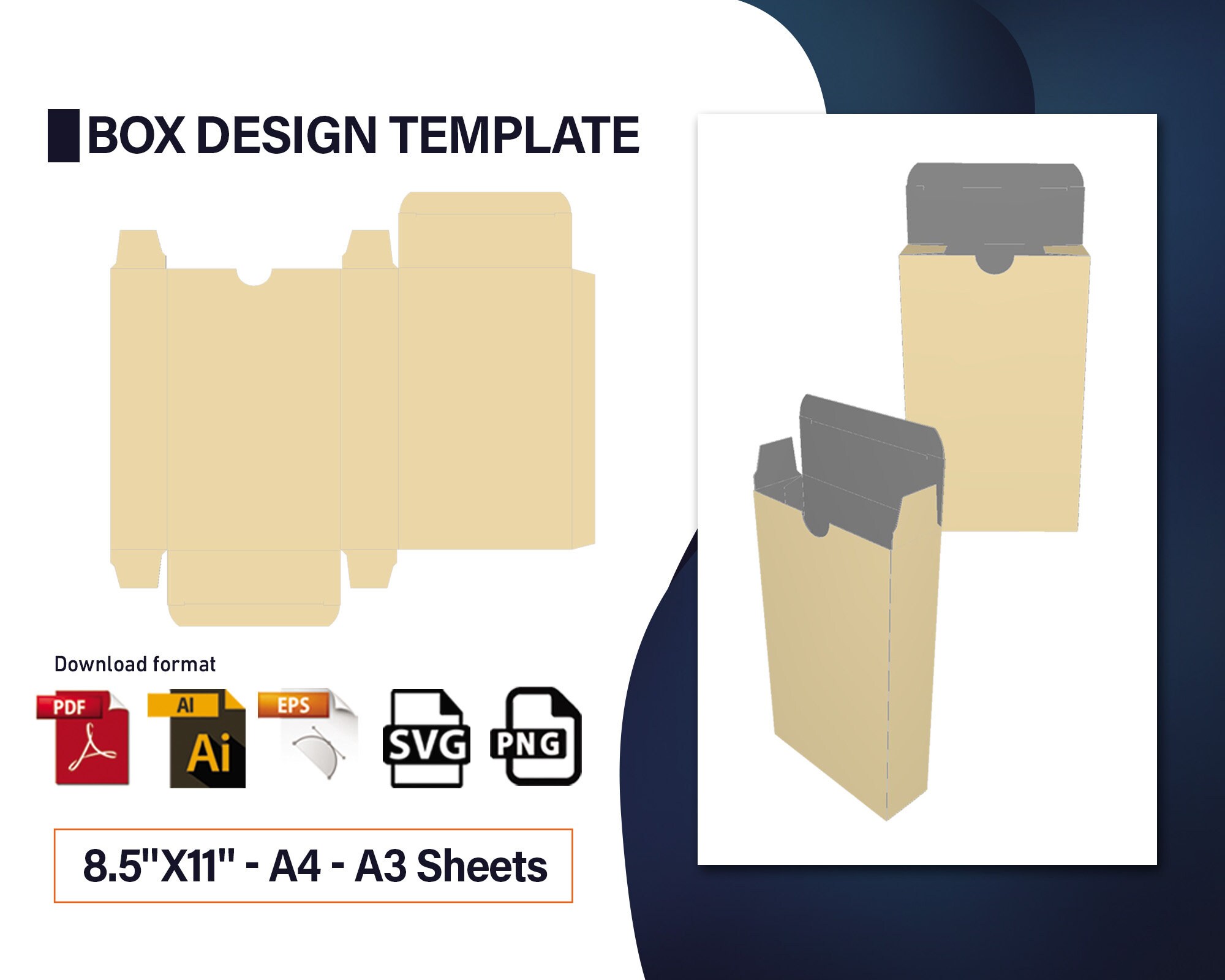 Playing Card Box Template Card Deck Box Template Tuck Box Etsy