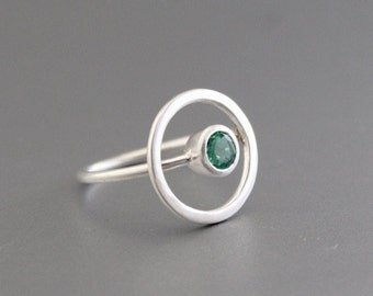 Natürlicher Smaragd-Ring, Mai-Geburtsstein-Ring, Smaragd-Verlobungsring, Jubiläumsgeschenk, Geschenk für Sie, Mai-Geburtsstein-Ring