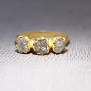 Bague en diamant brut, bijoux en pierre de naissance d’avril, bague en argent sterling 925, bagues en pierre , bijoux en pierres précieuses