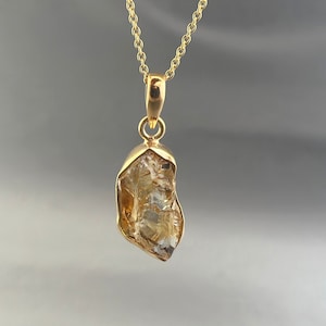 Raw Citrine Necklace, Handmade Raw Crystal Necklace, Unique Necklace for Healing Energy, November Birthstone, Wedding gifts, Gift for Mom