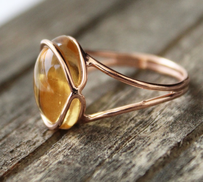 Citrine Ring, November Birthstone Jewelry, Dainty Gold Ring, Designer Gemstone Rings, Handmade Jewelry, Minimalist Jewelry, Stacking Ring image 9