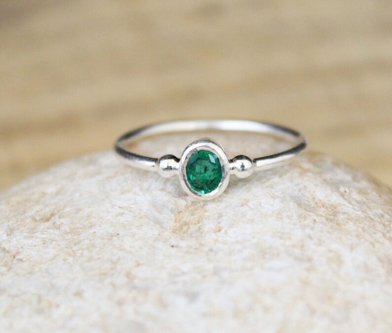 Natural Emerald Ring Emerald Ring rings for women friendship ring 925 Silver ring Statement Ring gemstone ring