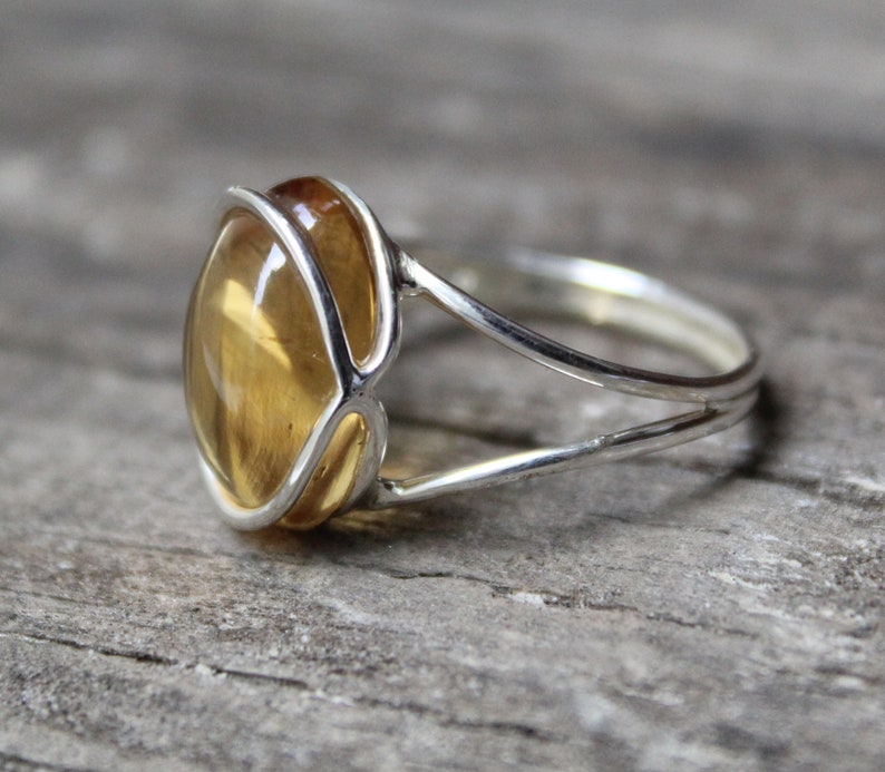 Citrine Ring, November Birthstone Jewelry, Dainty Gold Ring, Designer Gemstone Rings, Handmade Jewelry, Minimalist Jewelry, Stacking Ring image 2