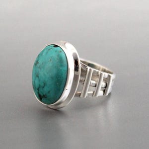 Handmade Turquoise Ring: Sterling Silver Boho Gemstone Statement Jewelry