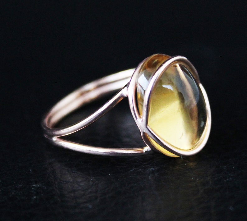 Citrine Ring, November Birthstone Jewelry, Dainty Gold Ring, Designer Gemstone Rings, Handmade Jewelry, Minimalist Jewelry, Stacking Ring image 6