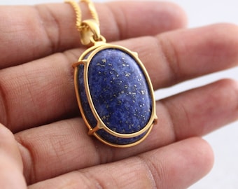 Lapis Lazuli Necklace, 14K Gold Lapis Lazuli Necklace, Handmade Lapis Lazuli Necklace for Women, Gift for Her