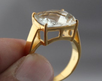 Green Amethyst Ring, Prasiolite  Ring, 18K Gold Ring, February Birthstone Jewelry, Green Stone Ring, Handmade Jewelry, Wedding Rings, RINGS