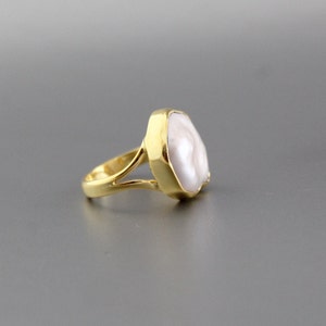 Natural Pearl Ring Pebble Pearl Ring 14K Gold Ring Genuine - Etsy