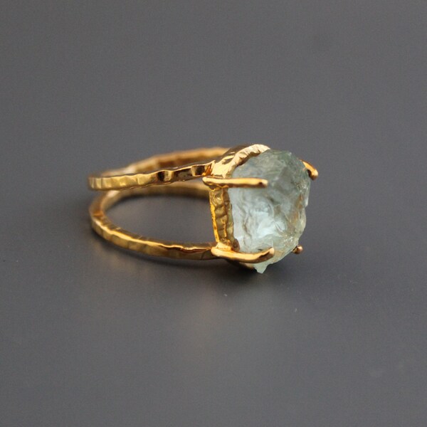 Raw Aquamarine Ring - Etsy