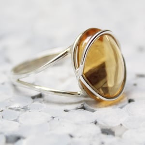 Citrine Ring, November Birthstone Jewelry, Dainty Gold Ring, Designer Gemstone Rings, Handmade Jewelry, Minimalist Jewelry, Stacking Ring image 3