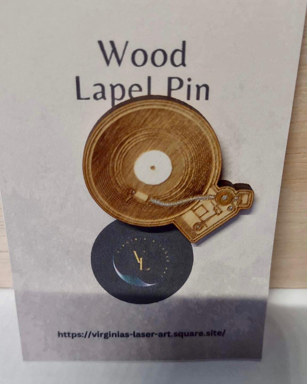 Retro Vinyl LP Record Player Wood Lapel Pin - Etsy