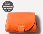 Leather coin bag purse wallet PDF patterns DIY leather patterns