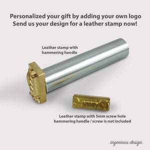 Custom leather stamp • Personalized gift • Build your brand • Use your design or our templates