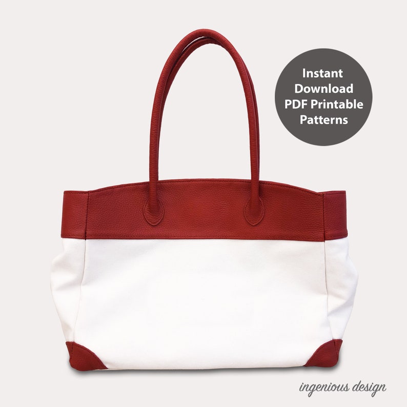 PDF Patterns for Leather & Canvas Tote Bag Instant Download PDF With Instructions Etsy