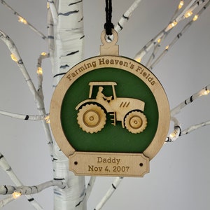 Farming memorial personalized Christmas ornament, loss of father, Loss of Grandfather, memorial gifts for men, Farmer, sympathy gift