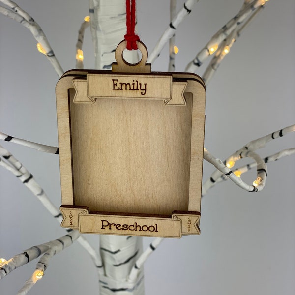 Picture Frame ornament, School ornament, photo ornament, personalized Photo frame ornament, School Picture frame, Picture frame, photo frame