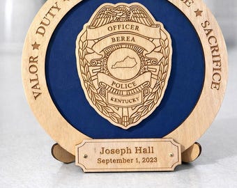 Personalized Police Retirement Plaque: Law Enforcement Memorial Gift