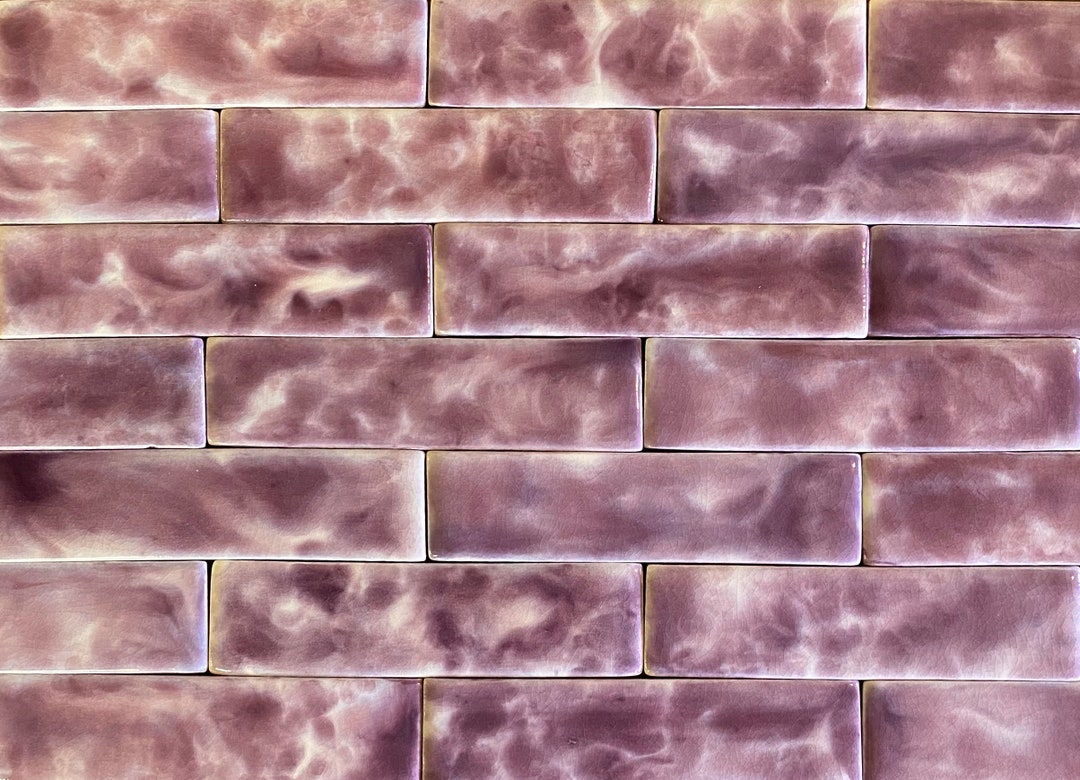 Handmade Victorian Fireplace Tiles in Purple and Cream Mottle Etsy