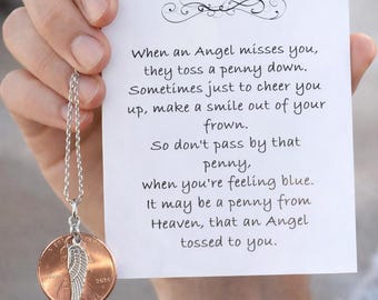Memorial necklace • In memory jewelry gift • Loss of loved one gift • Pennie’s from Heaven • Memorial jewelry • Funeral gift sympathy gift