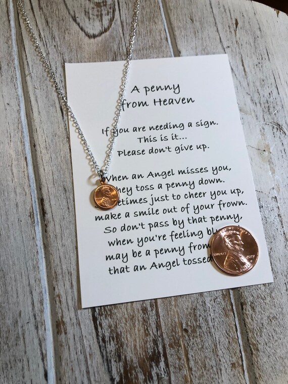 Tiny penny sale necklace