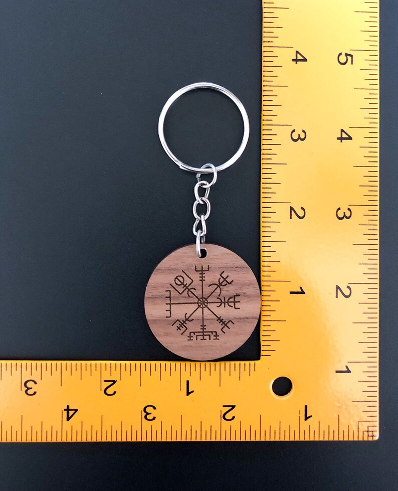 Viking Compass Keychain Vegvisir Keychain Norse Keychain Etsy