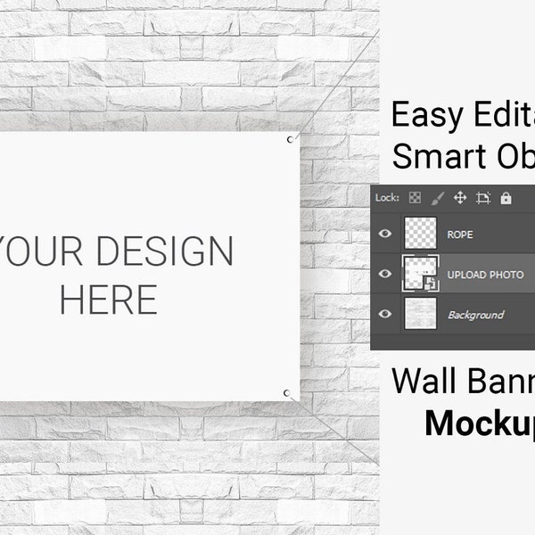 Wall Banner Mockup Psd +Smart Object