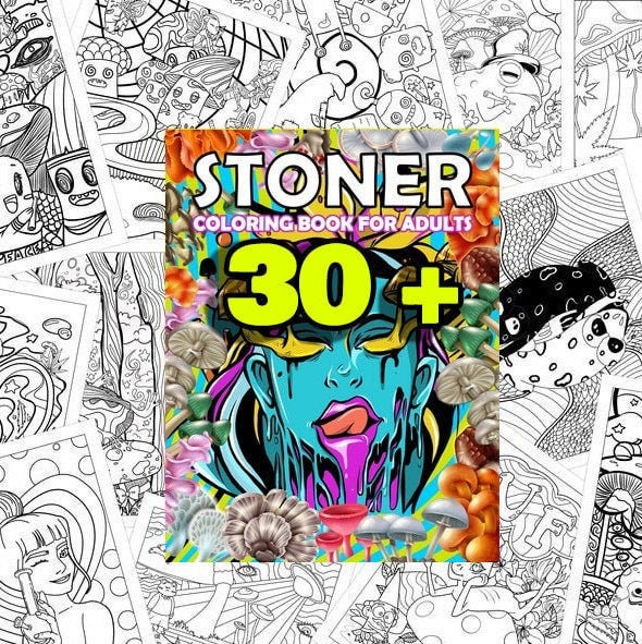 30 trippy coloring pages for Stoners Coloring adults | Etsy