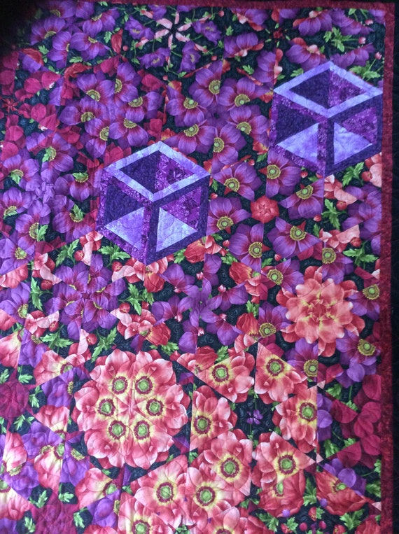 One Block Wonder Quilt With Hollow Cubes Etsy