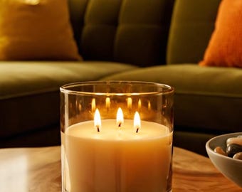 Vela de soja perfumada: fragancia de lujo para el hogar, regalo ecológico, decoración del hogar, hecha a mano, natural.