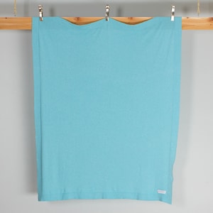 The Tuck ~ Bright Blue Knit baby blanket ~ Cotton and Cashmere Knit Swaddling Blanket