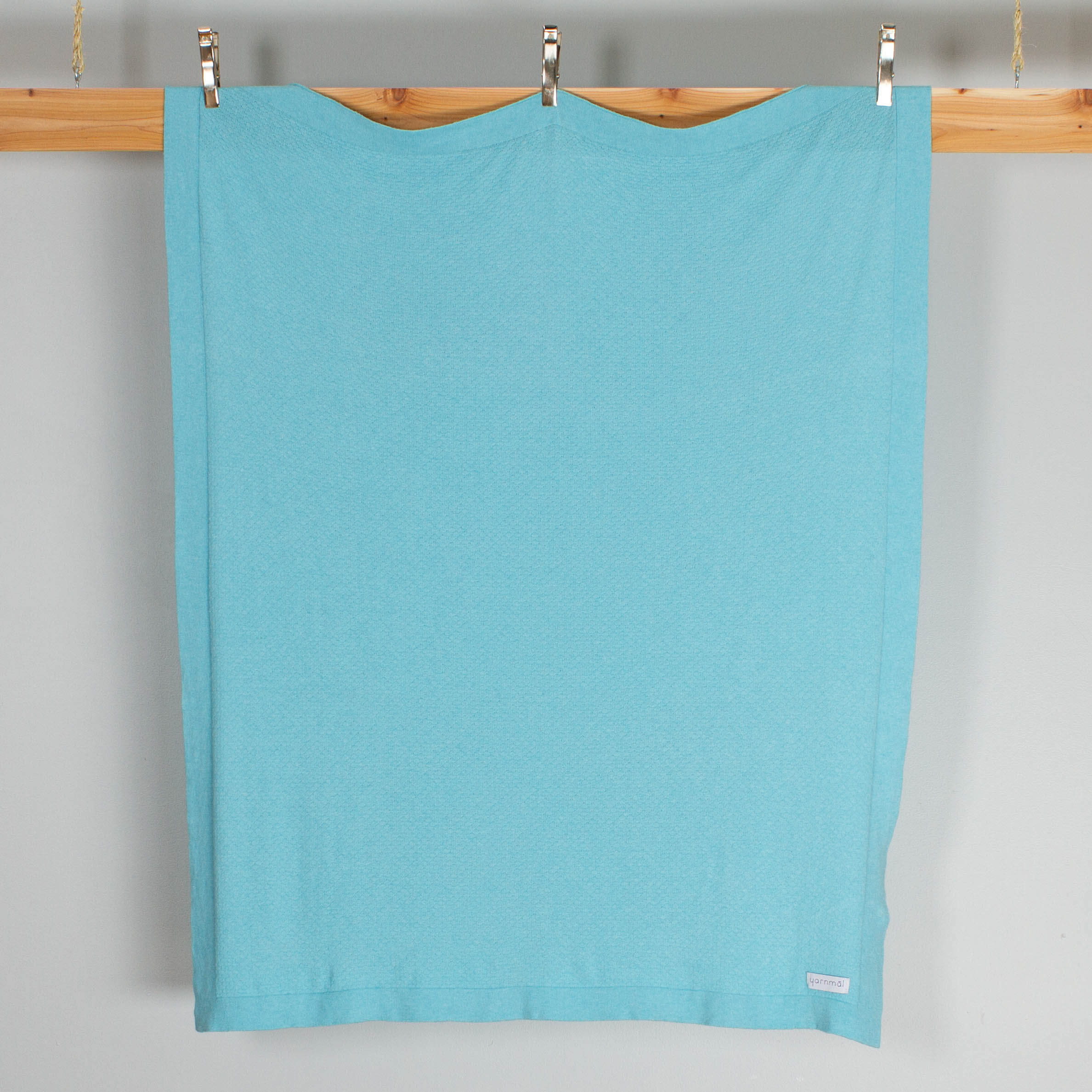 The Tuck ~ Bright Blue Knit Baby Blanket ~ Cotton and Cashmere Knit ...