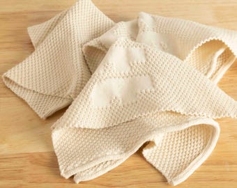 Novelty Washcloth Set – Organic Cotton Labeled Towels – Funny Hygiene Gift – Eco Friendly Bathroom Cloths Set of 3