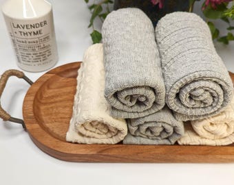 Organic Cotton Hand Towel – Soft Textured Weave, Eco-Friendly, Housewarming Gift