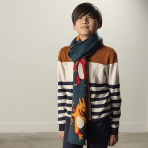Draco Organic Cotton Unisex Scarf - Machine Washable, Sustainable Dragon Design