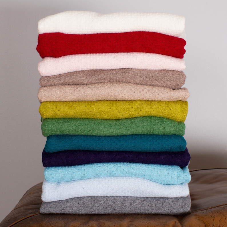 Tuck Knit Baby Blanket Cotton and Cashmere Swaddling Etsy Norway