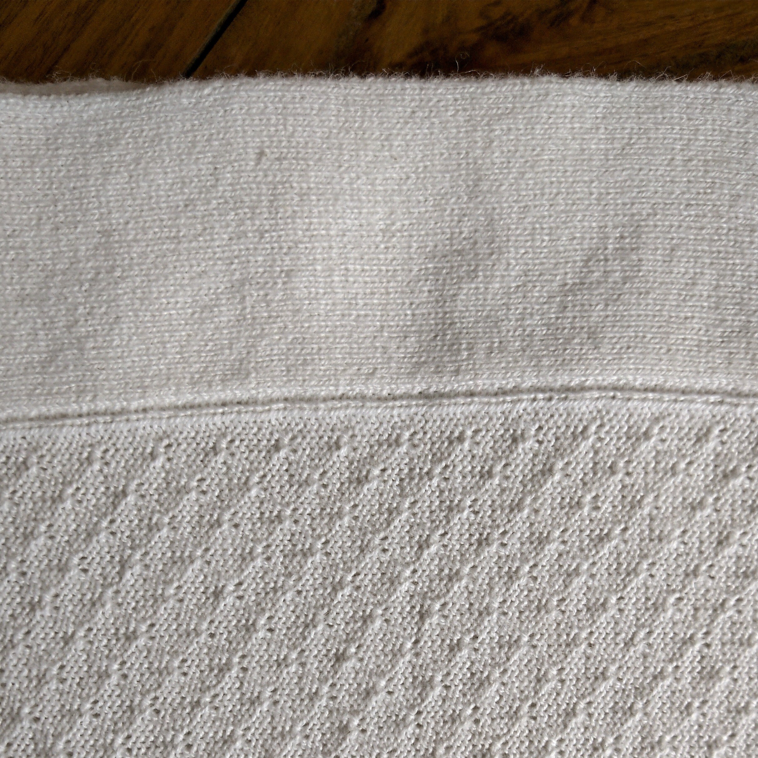 The Tuck White Knit Baby Blanket Cotton and Cashmere Swaddling Blanket