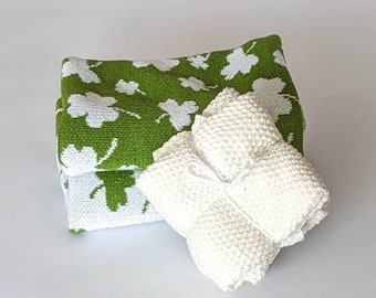 Lucky ~ Hand Towel and Wash Cloth Gift Set ~ Shamrock