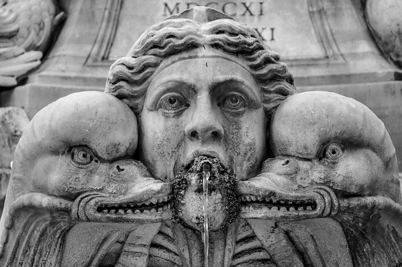 Grotesque Rome Fontana Del Pantheon Photo Black White Rome Wall Art Italy Grotesque ...