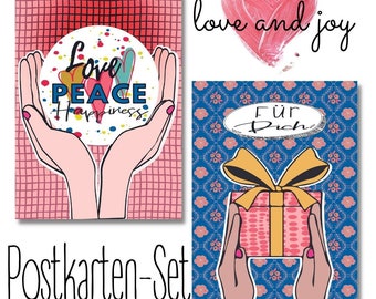 Postcard set for you/love/love/joy/happiness