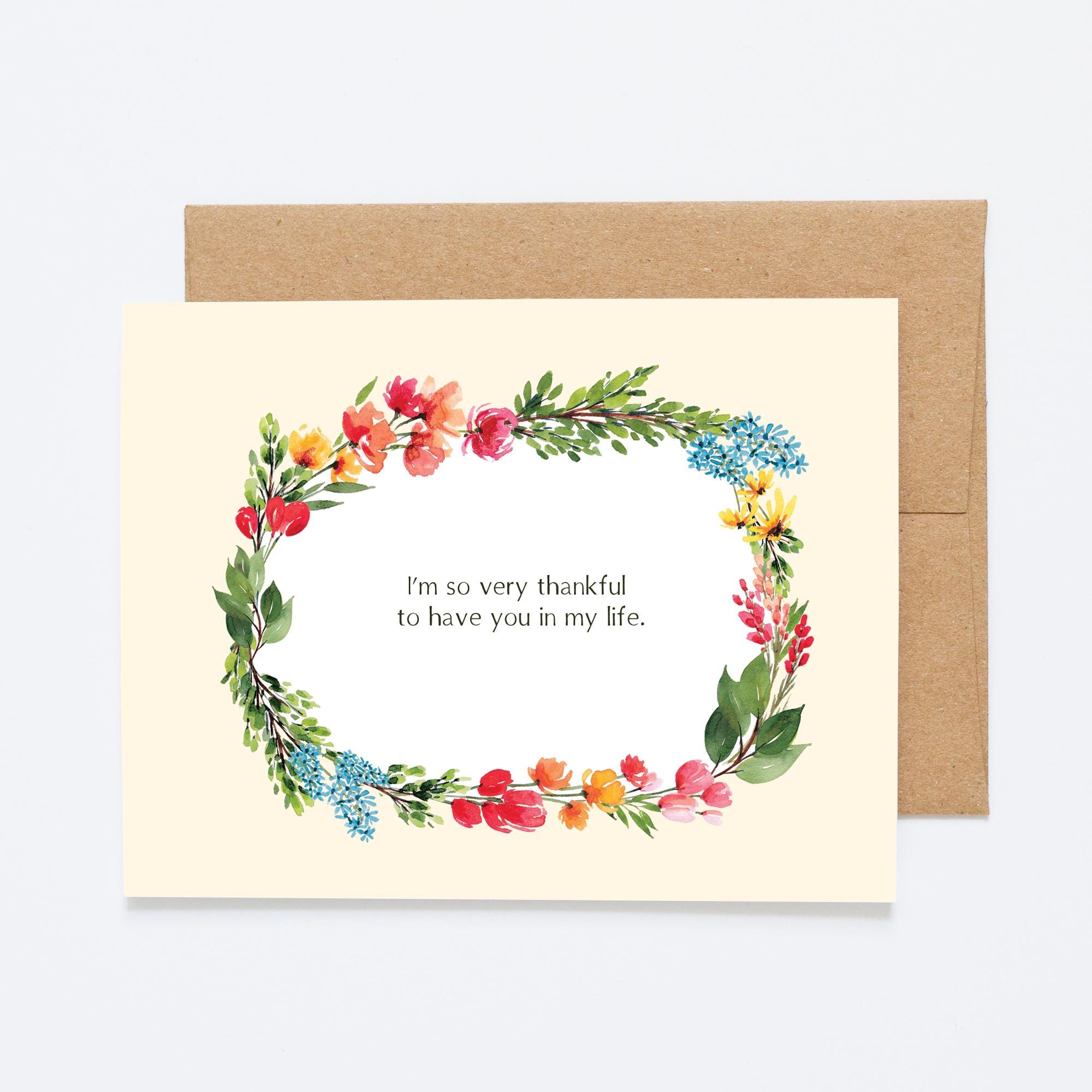Watercolor Floral Thank You Card: Hand-painted Appreciation Gift - Etsy